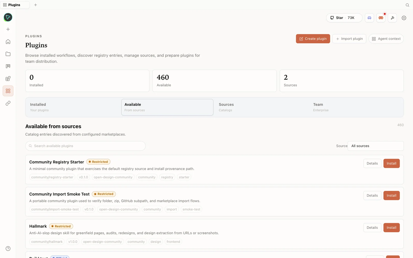Die Plugin-Bibliothek von OpenDesign.